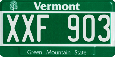 VT license plate XXF903