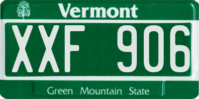 VT license plate XXF906