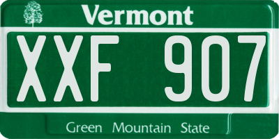 VT license plate XXF907