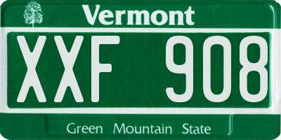 VT license plate XXF908