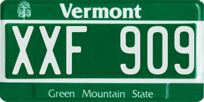 VT license plate XXF909