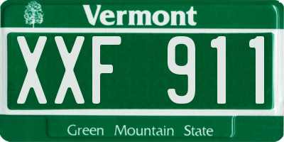 VT license plate XXF911