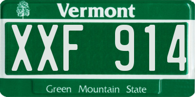 VT license plate XXF914