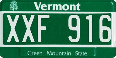 VT license plate XXF916