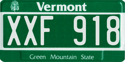 VT license plate XXF918