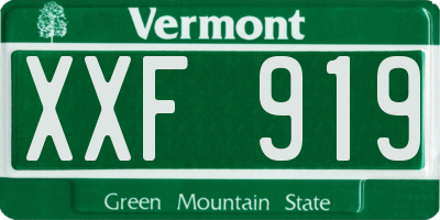 VT license plate XXF919