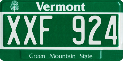 VT license plate XXF924