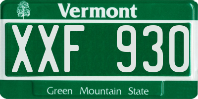 VT license plate XXF930