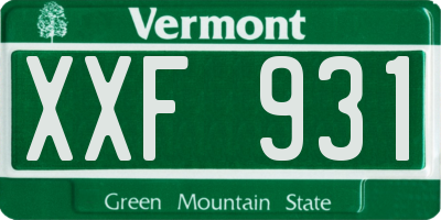 VT license plate XXF931