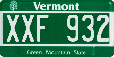 VT license plate XXF932