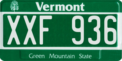 VT license plate XXF936