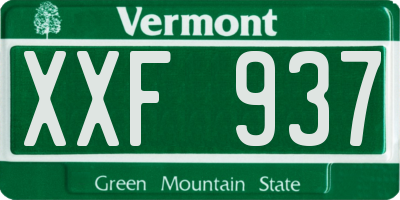 VT license plate XXF937