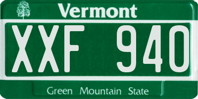 VT license plate XXF940