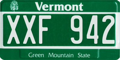 VT license plate XXF942