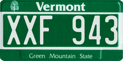 VT license plate XXF943