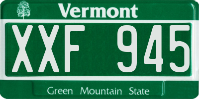 VT license plate XXF945