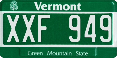 VT license plate XXF949