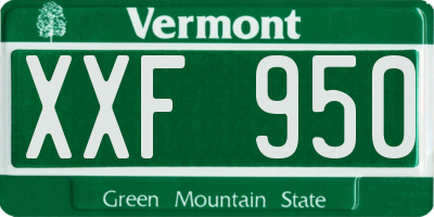 VT license plate XXF950