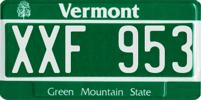 VT license plate XXF953