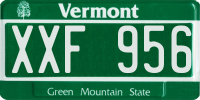 VT license plate XXF956