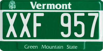 VT license plate XXF957