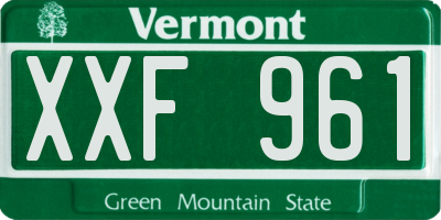 VT license plate XXF961