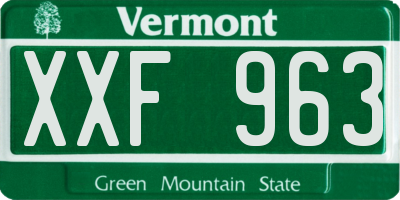 VT license plate XXF963
