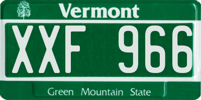 VT license plate XXF966