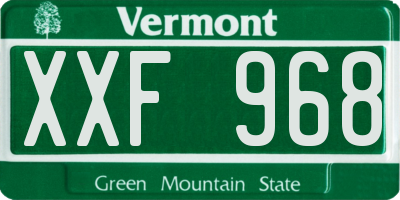 VT license plate XXF968