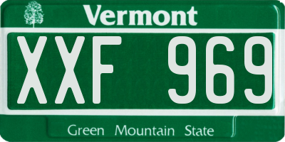 VT license plate XXF969