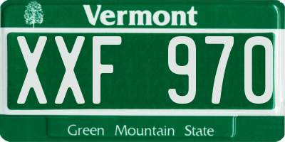 VT license plate XXF970