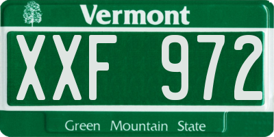 VT license plate XXF972