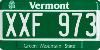 VT license plate XXF973