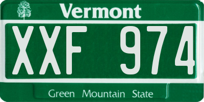 VT license plate XXF974