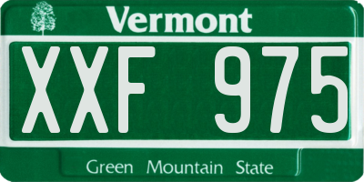 VT license plate XXF975