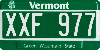 VT license plate XXF977