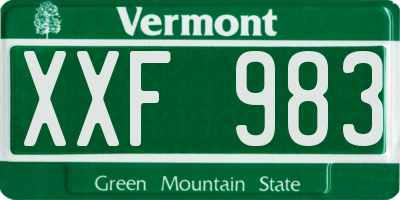 VT license plate XXF983