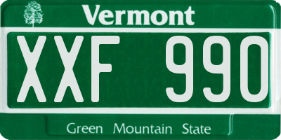 VT license plate XXF990