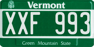 VT license plate XXF993