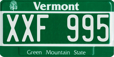 VT license plate XXF995
