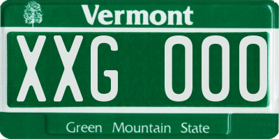 VT license plate XXG000