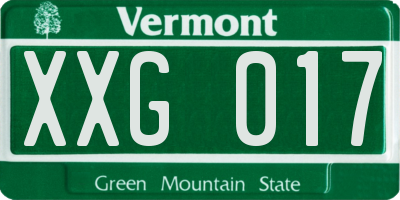 VT license plate XXG017