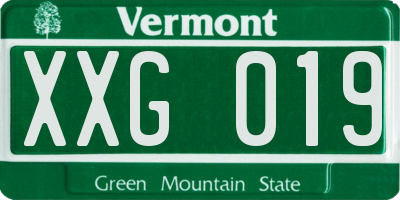 VT license plate XXG019