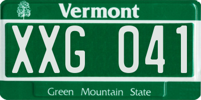 VT license plate XXG041