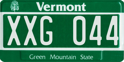 VT license plate XXG044