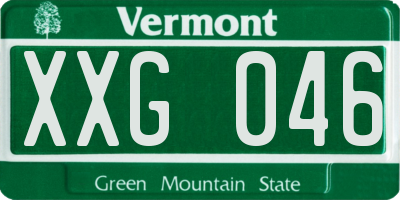 VT license plate XXG046