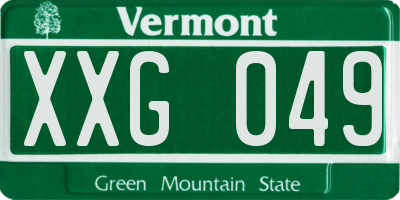 VT license plate XXG049