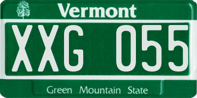 VT license plate XXG055