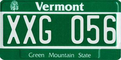 VT license plate XXG056