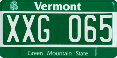 VT license plate XXG065
